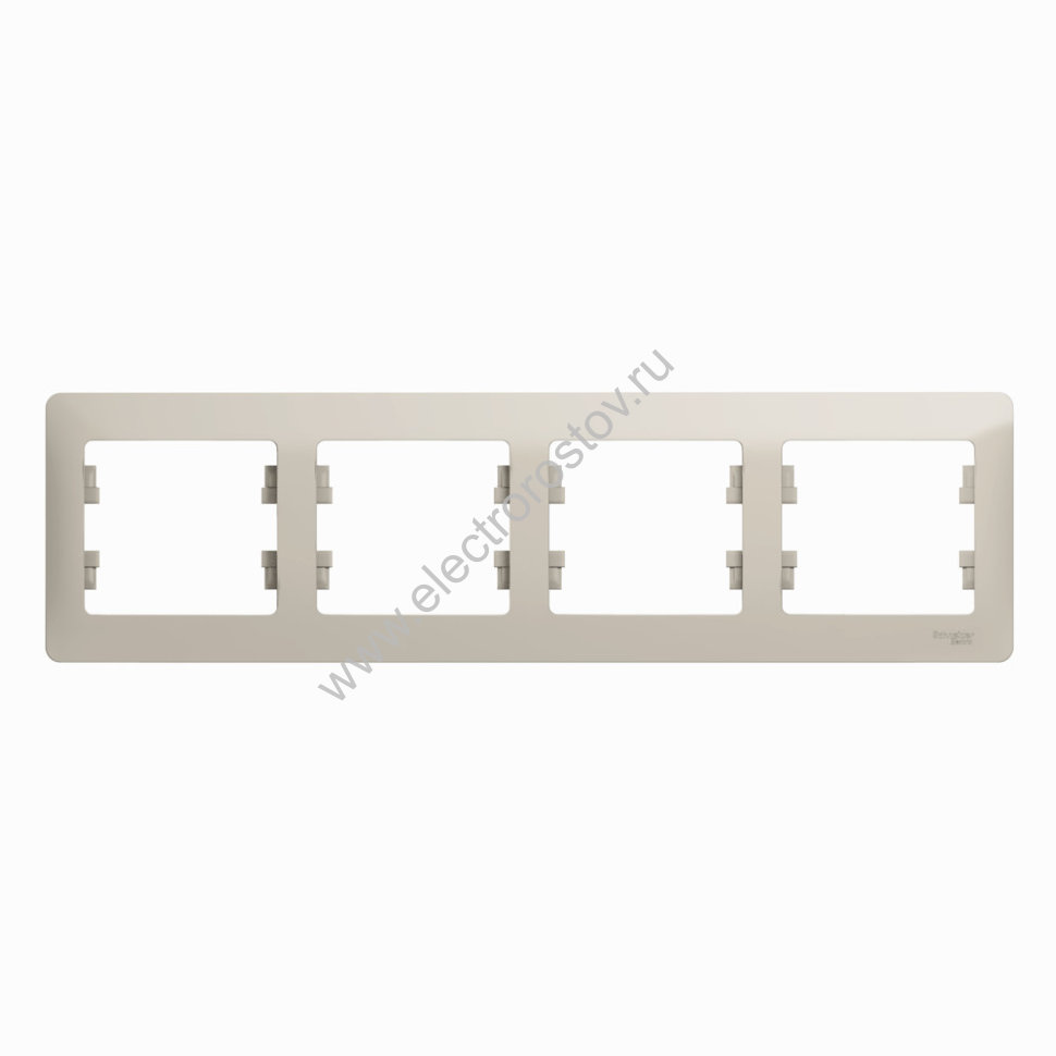 Glossa Молочный Рамка 4-ая горизонтальная Schneider Electric
