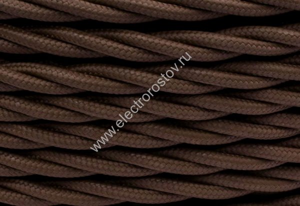 Витой провод 2*1,5, коричневый, матовый 20м