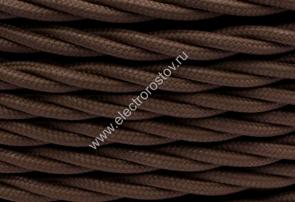 Витой провод 2*1,5, коричневый, матовый 20м