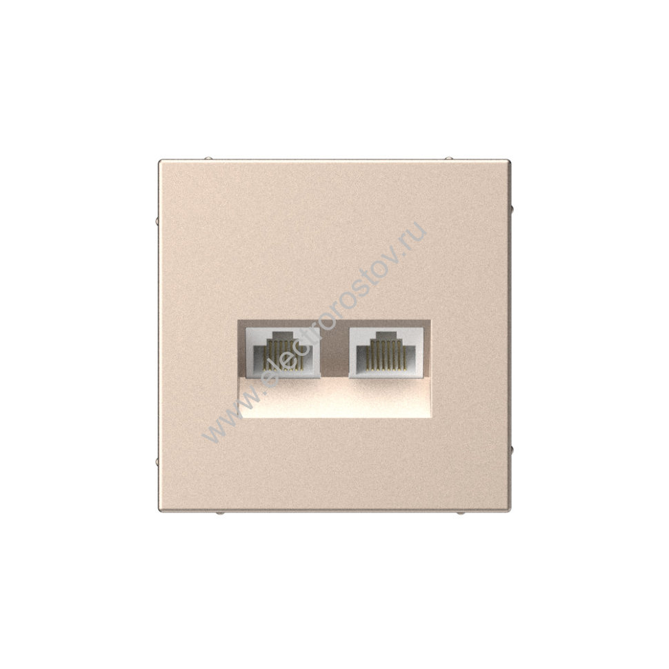 Systeme Electric ArtGallery Песочный Розетка двойная компьютерная RJ45+RJ45, кат. 5е, механизм