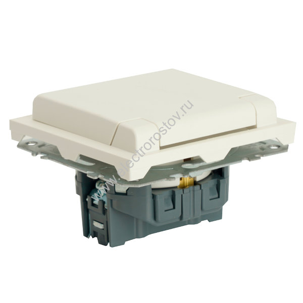 STEKKER Эмили Белый фарфор, soft touch Розетка 1-местная с крышкой с защ. шторками