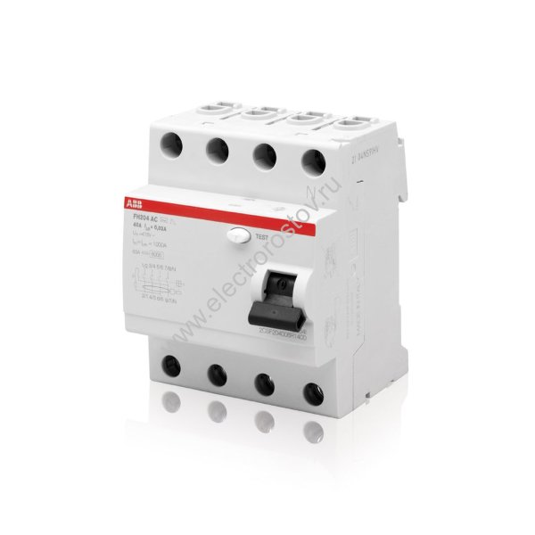 FH204 Выключатель диф. тока (УЗО) 4Р 25А 30мА AC ABB