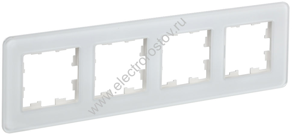 IEK BRITE DECOR Белый матовый стекло скругл.угол Рамка 4-м РУ-4-2-Бр RE