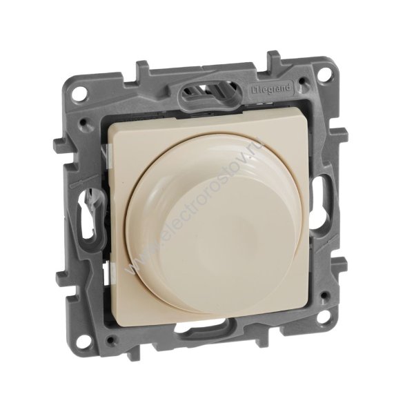 Etika Слоновая кость Светорегулятор поворотный, 300Вт, без нейтрали Legrand