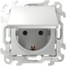 Simon 24 Белый Розетка 1-ая с крышкой и защитными шторками IP44 Simon