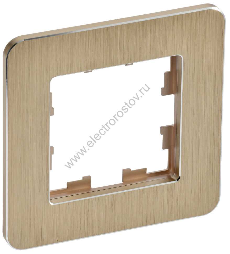 IEK BRITE DECOR Шампань металл. скругл.угол Рамка 1-м РУ-1-1-Бр RE AL