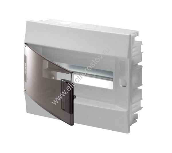 Mistral41 Щит встраиваемый 12 модулей, дверь прозрачная черная, с клеммами IP41 ABB