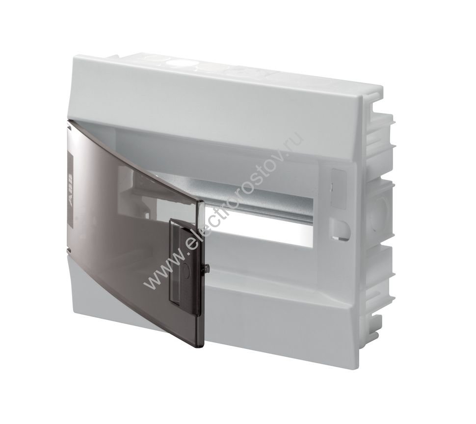 Mistral41 Щит встраиваемый 12 модулей, дверь прозрачная черная, с клеммами IP41 ABB