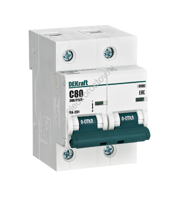 ВА-201 Автоматический выключатель 2Р C80 10кА DEKraft