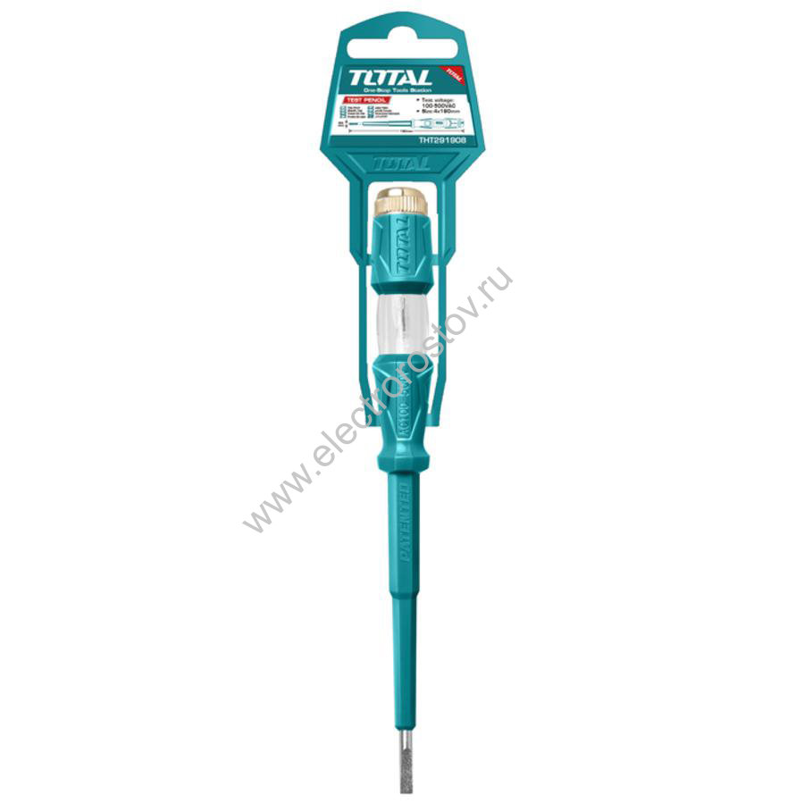 Отвертка-пробник (индикатор) AC 100-500V, SL 4x190мм Total