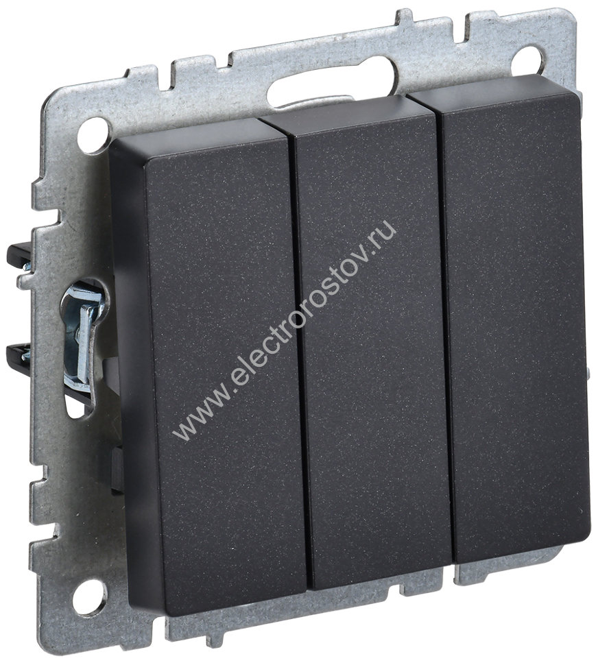 IEK BRITE BASE Черный Выключ. 3-кл 10А ВС10-3-0-БрЧ