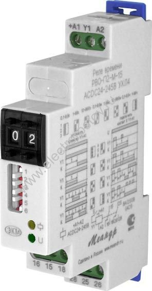 Реле времени однокомандное РВО-П2-М-15 ACDC24-245В Меандр
