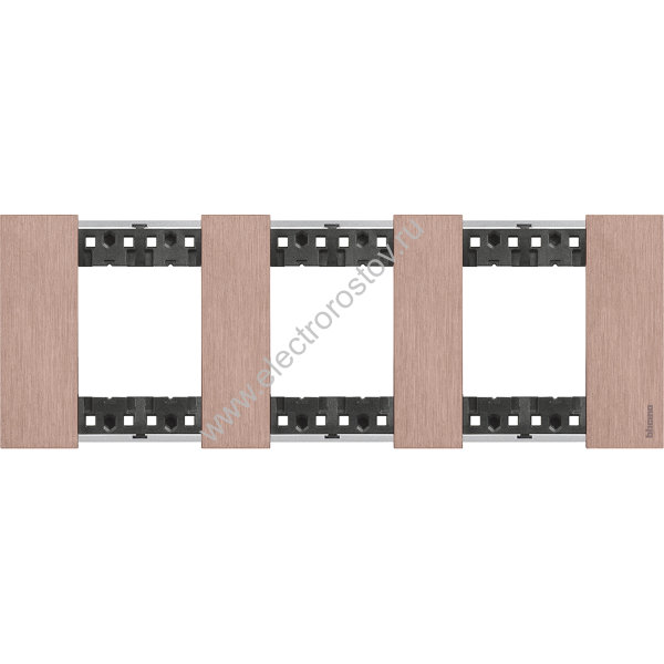 BT Living now Медь Рамка немецкий стандарт 3 поста (2+2+2 мод)