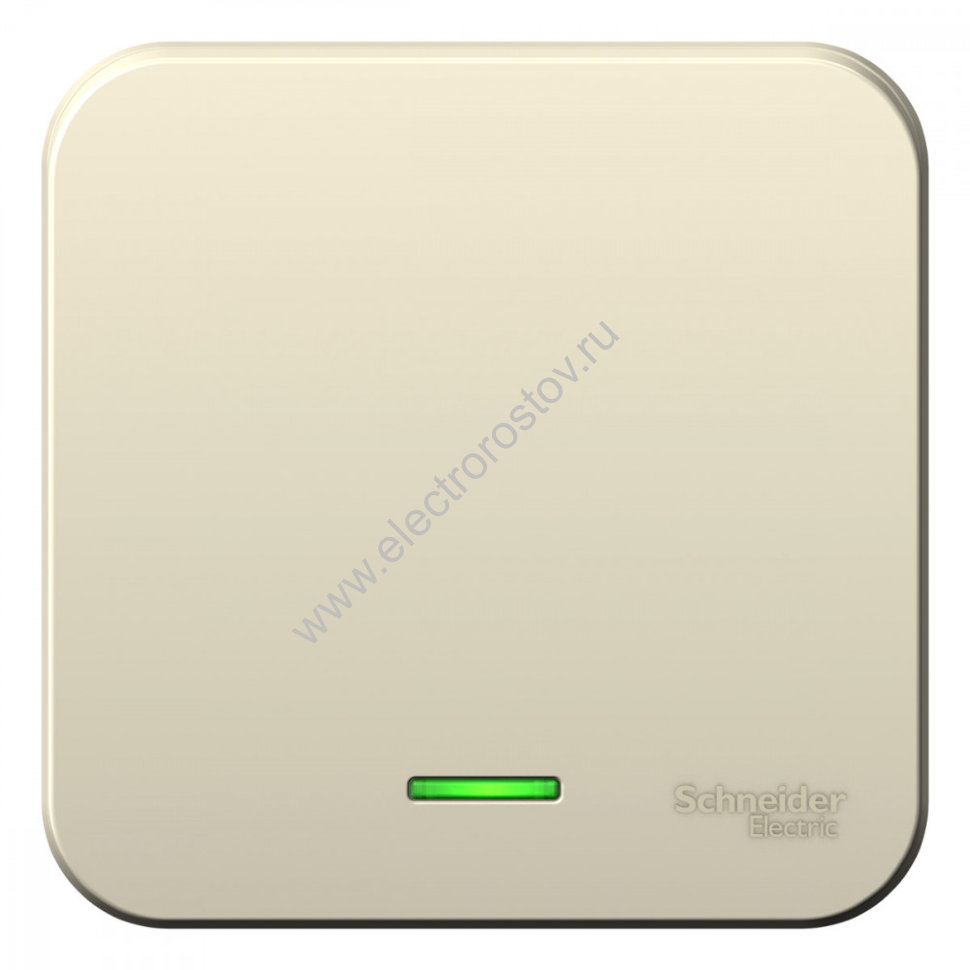 Blanca наруж Молочный Переключатель 1-клавишный с подсветкой 10А, 250B, изолир. пластина Schneider E