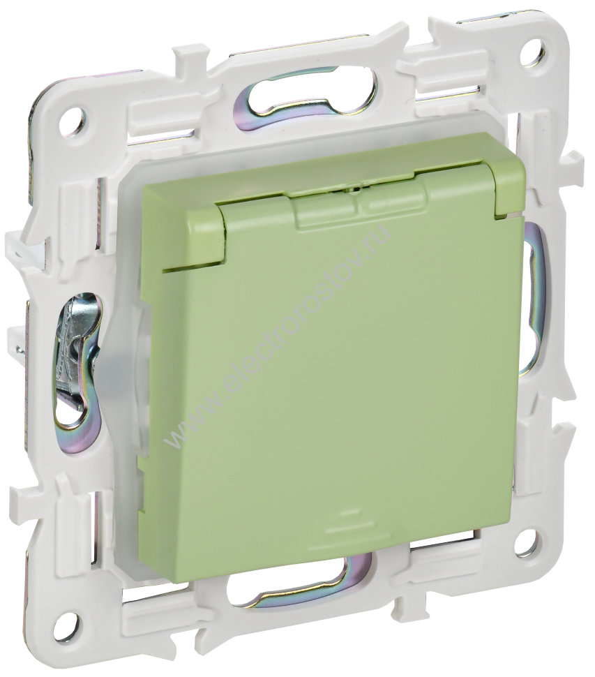 IEK SKANDY Мятный Розетка с/з с защитными шторками и крышкой 16А IP44 SK-R11G