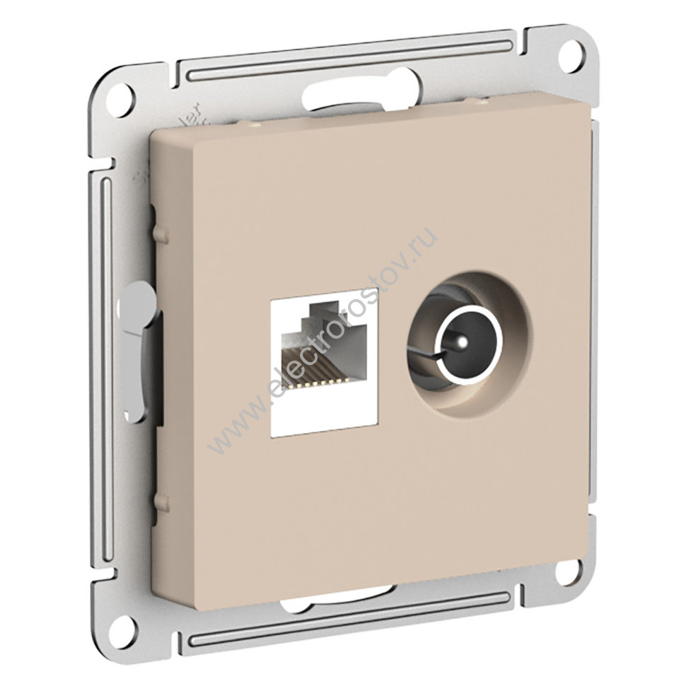 AtlasDesign Песочный Розетка двойная комп+ТВ, RJ45+TV, кат. 5e Schneider Electric