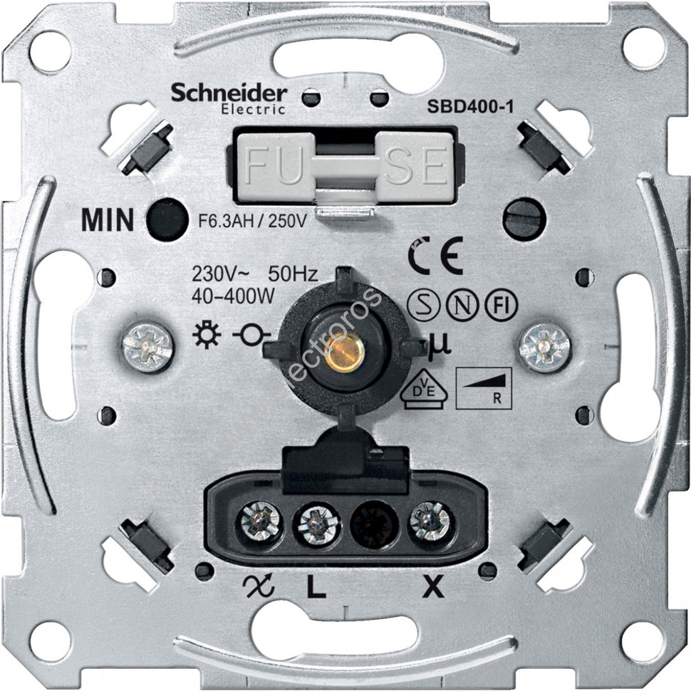 Schneider Electric Merten Механизм Светорегулятора поворотного 40-400Вт/ВА для л/н и обм тр-ров