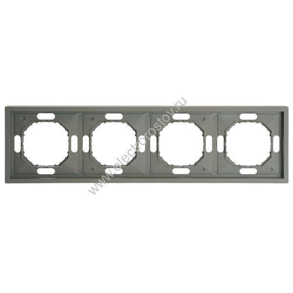 STEKKER Эмили Платиново-серый, soft touch Рамка 4-местная