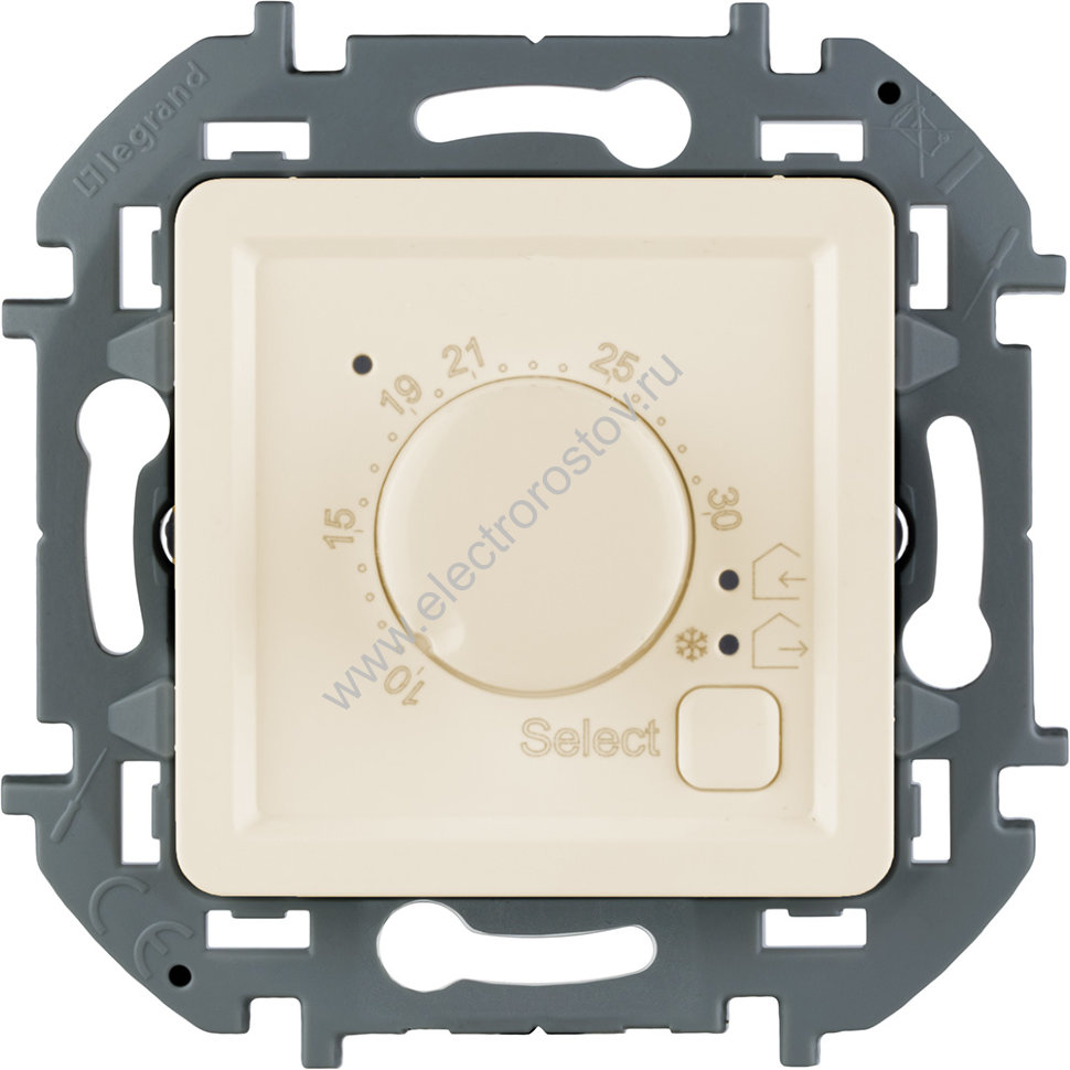 INSPIRIA Слоновая кость Термостат с внешним датчиком для тёплых полов Legrand