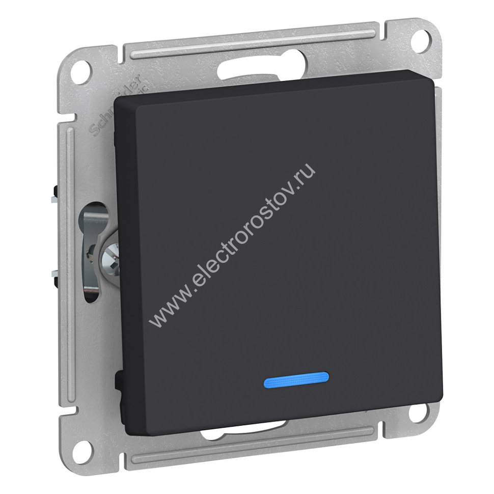 AtlasDesign Карбон Выключатель 1-клавишный с подсветкой Schneider Electric