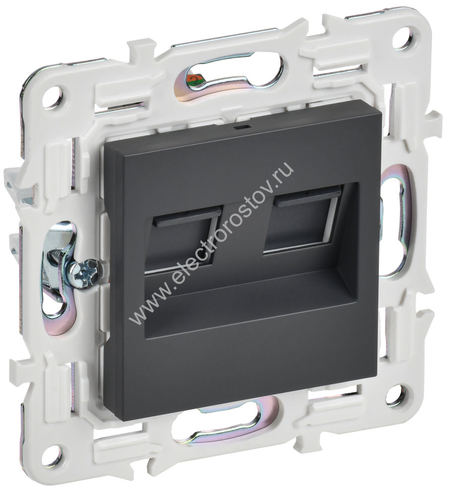 IEK SKANDY Титан Розетка компьютерная двойная RJ45 кат.5E SK-K03T