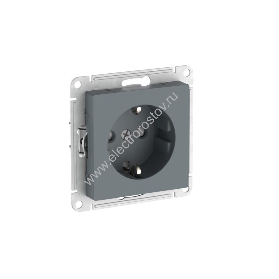 AtlasDesign Грифель Розетка 1-ая с/з со шторками с быстрозажим. клеммами Schneider Electric