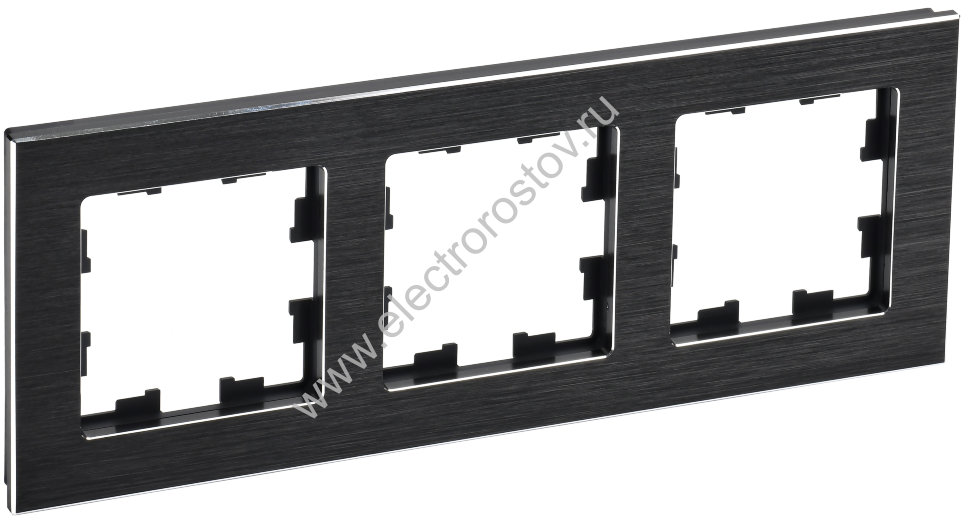 IEK BRITE DECOR Черный металл Рамка 3-м РУ-3-1-БрЧ