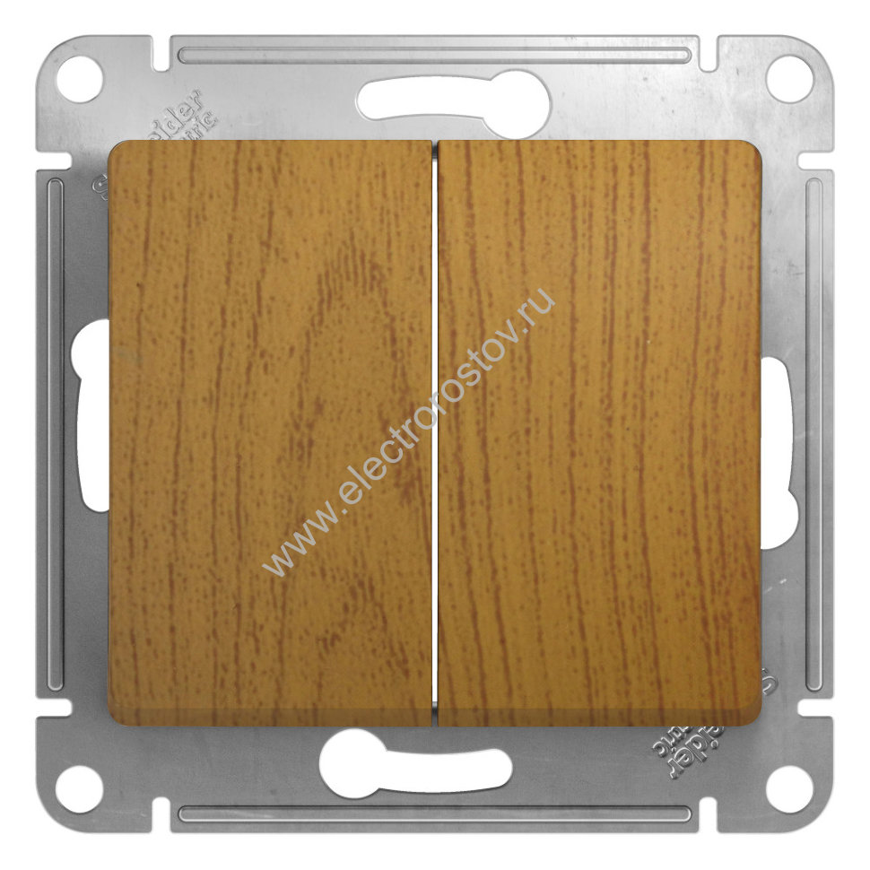 Glossa Дуб Переключатель 2-клавишный Schneider Electric