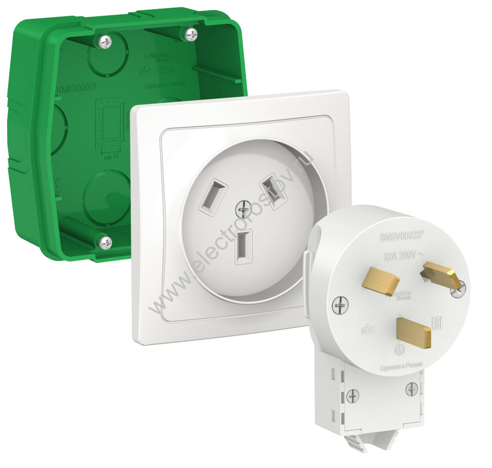Blanca Комплект С/У розетка+вилка+подразетник 32А, 250В Schneider Electric