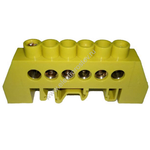 Шина "PE" нулевая в изоляторе на DIN-рейку 8х12мм 6 групп IEK