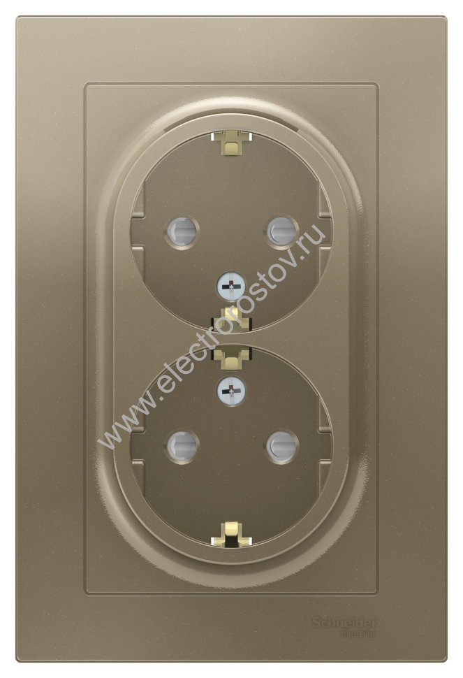 AtlasDesign Шампань Розетка 2-ая с/з со шторками Schneider Electric