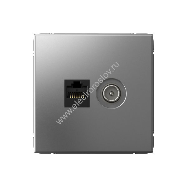 Systeme Electric ArtGallery Сталь Розетка двойная ТВ + компьютерная RJ45, кат. 5Е