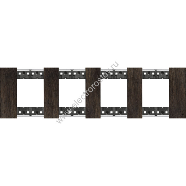 Living now Орех Рамка немецкий стандарт 4 поста (2+2+2+2 мод) Bticino