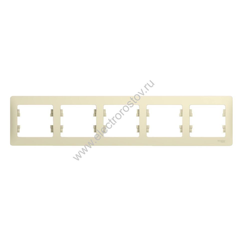 Glossa Бежевый Рамка 5-ая горизонтальная Schneider Electric