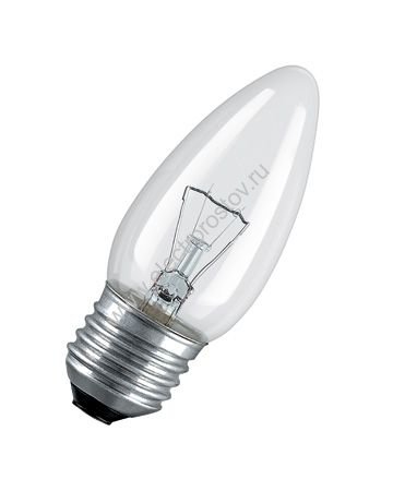 Лампа накаливания СВЕЧА прозрач. 60Вт Е27 220В B35 OSRAM