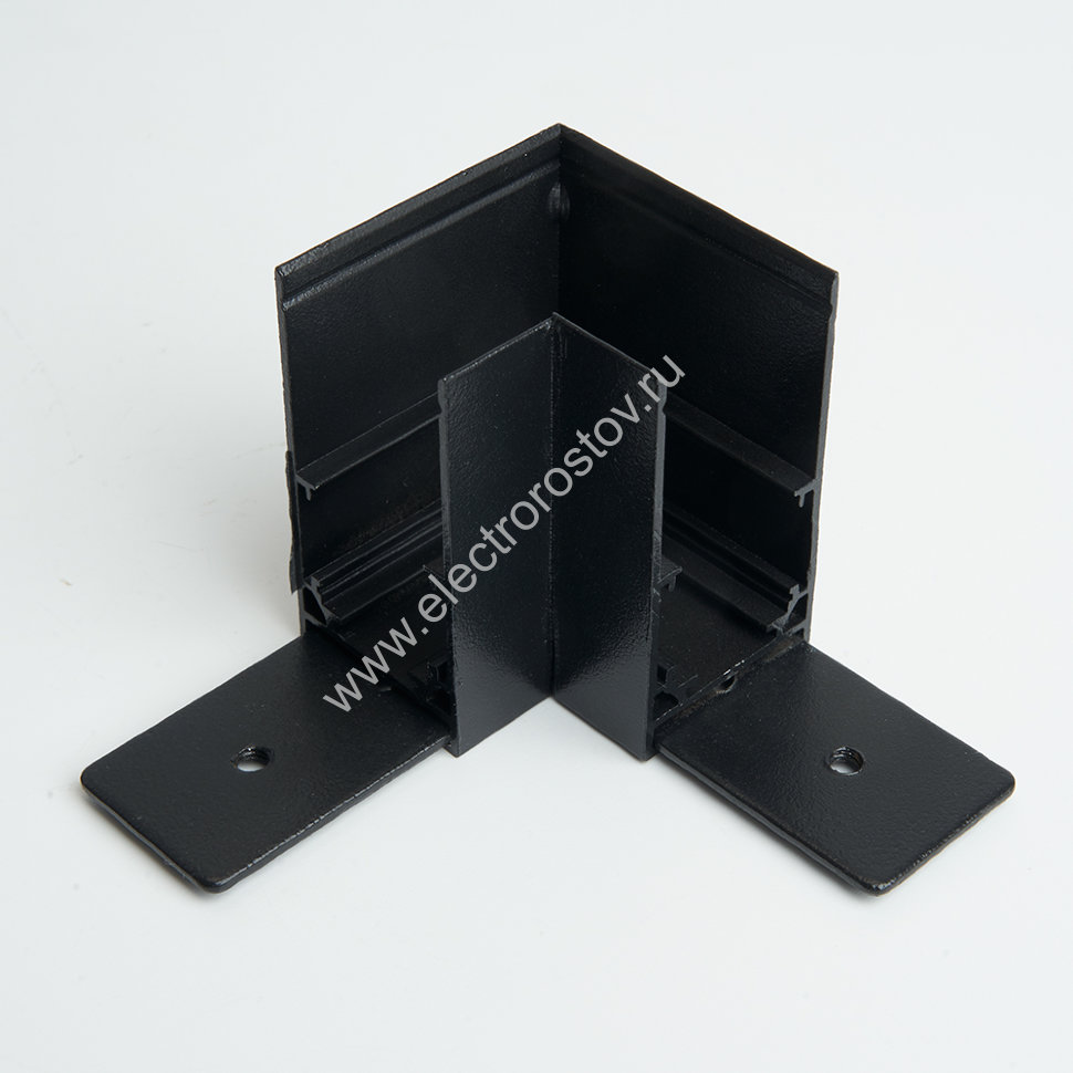 Соединитель угловой для низковольтного накладного шинопровода, черный, LD2001 FERON