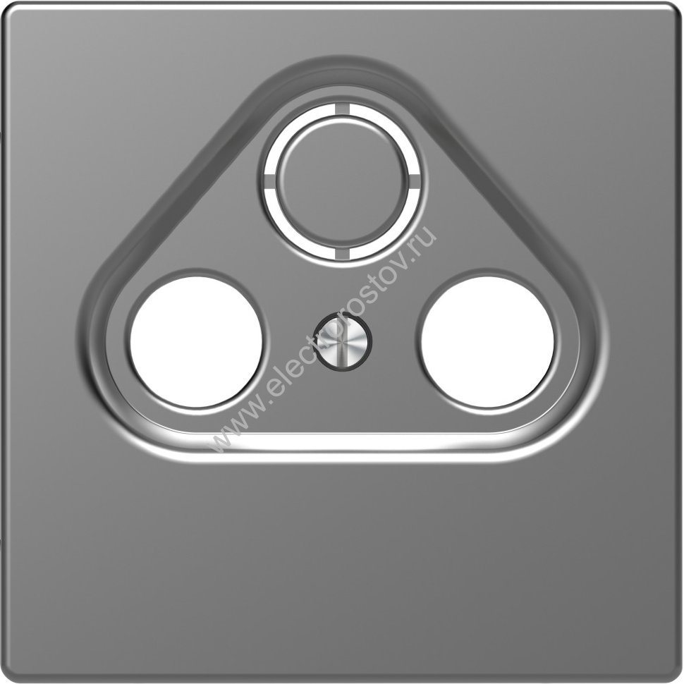 Schneider Electric Merten D-Life Нержавеющая Сталь Накладка центральная TV розетки, 2/3 отверстий