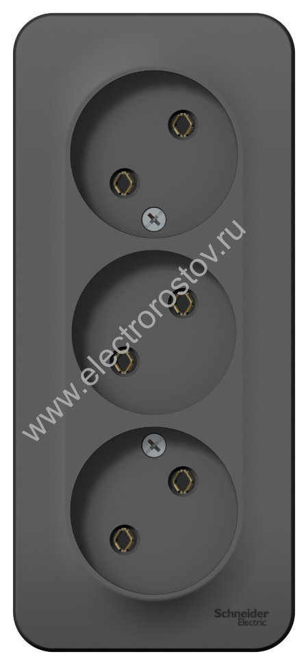 Blanca наруж Антрацит Розетка 3-ая б/з без шторок 16А, 250В, изолир. пластина Schneider Electric