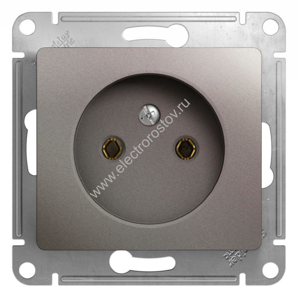 Glossa Платина Розетка 1-ая без заземления Schneider Electric