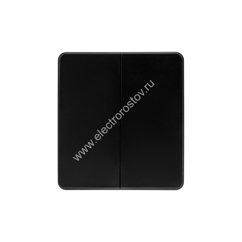 KRANZ ROUND Выключатель 2 кл проходной (переключатель) 10А с/у оникс, с 1-пост. рамкой