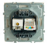 STEKKER Эмили Белый фарфор, soft touch Розетка TV + компьютерная RJ-45