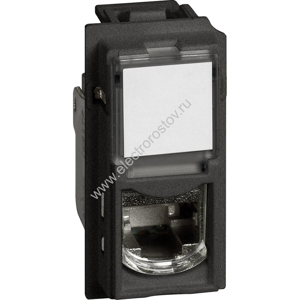 Living now Черный Розетка компьютерная RJ45 cat6a UTP 1 мод Bticino