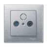 Schneider Electric Merten SM Алюминий Накладка розетки TV-FM/TV-FM-SAT