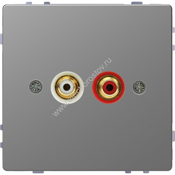 Merten D-Life Нерж. Сталь Аудиорозетка с модул. тюльпан Schneider Electric