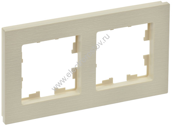 IEK BRITE DECOR Бежевый рифленый Рамка 2-м РУ-2-Бр