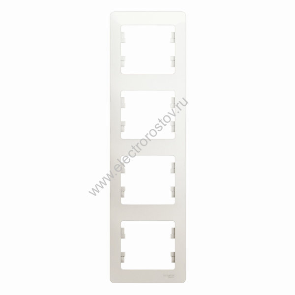 Glossa Перламутр Рамка 4-ая вертикальная Schneider Electric