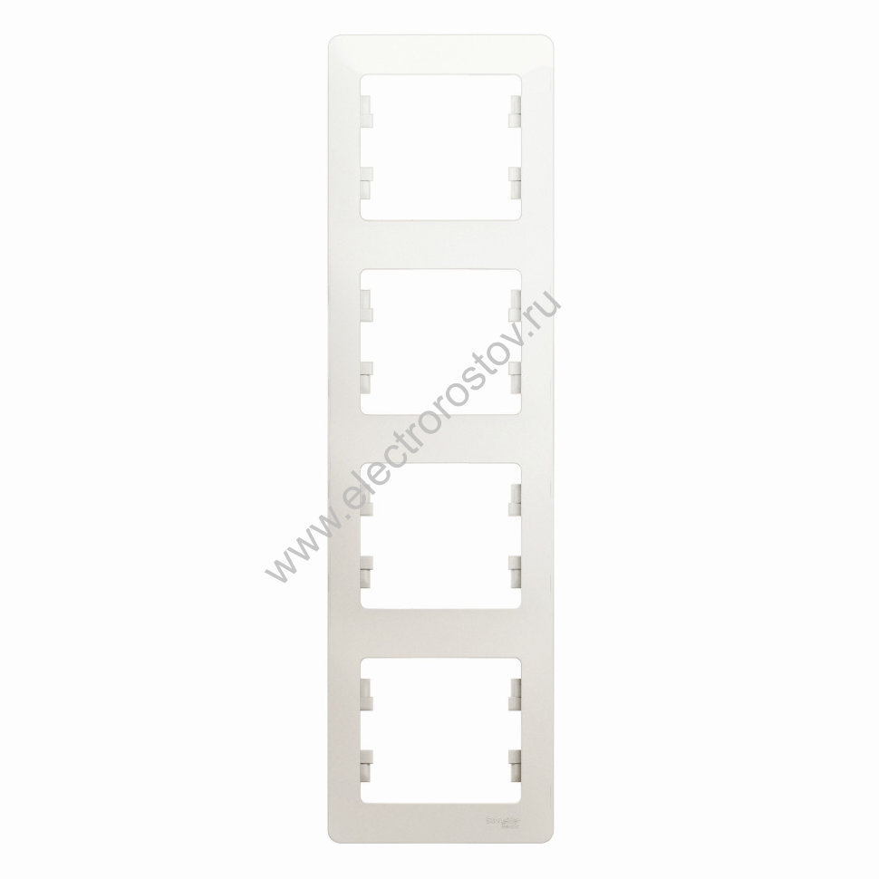 Glossa Перламутр Рамка 4-ая вертикальная Schneider Electric