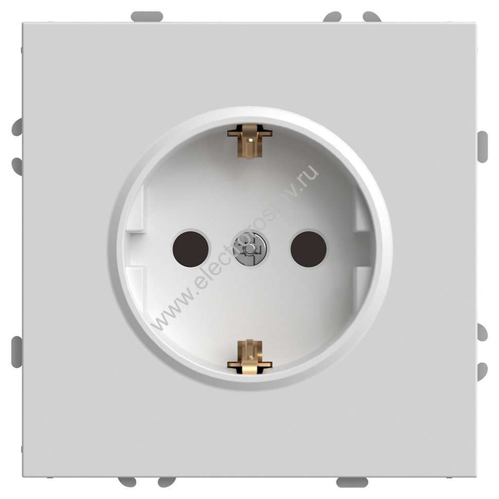 STEKKER Эмили Белый фарфор, soft touch Розетка 1-местная с защитной шторкой с/з