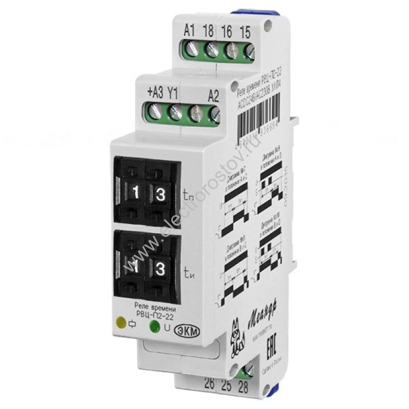Реле времени циклическое РВЦ-П2-22 ACDC24В/AC220В Меандр