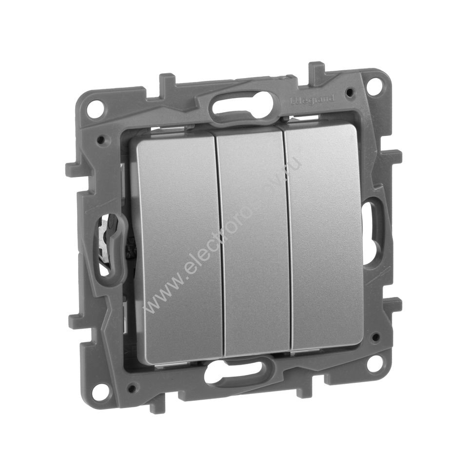 Etika Алюминий Выключатель 3-клавишный Legrand